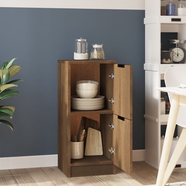 vidaXL Buffet Ch&ecirc;ne marron 30x30x70 cm Bois d'ing&eacute;nierie