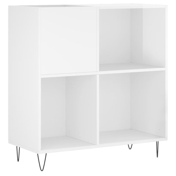 vidaXL Armoire &agrave; disques blanc brillant 84,5x38x89cm bois d'ing&eacute;nierie