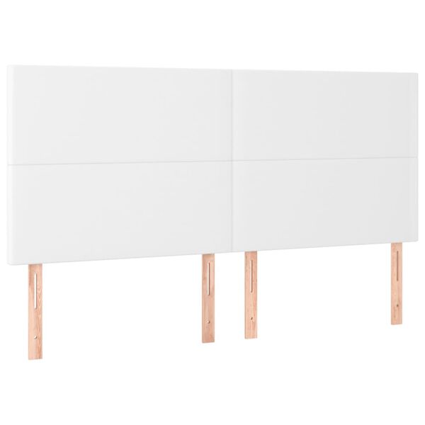 vidaXL Tête de lit blanche 160 x 5 x 118/128 cm similicuir