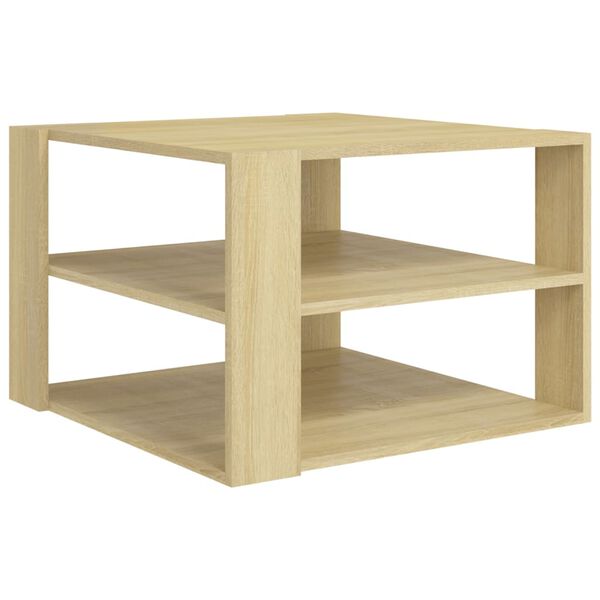 vidaXL Table basse ch&ecirc;ne sonoma 60x60x40 cm bois d'ing&eacute;nierie
