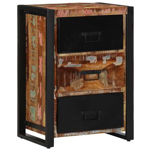 vidaXL Meuble &agrave; tiroirs multicolore 50x35x70 cm en bois massif recycl&eacute;