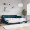 vidaXL Lit de jour avec gigogne sans matelas bleu 100x200 cm