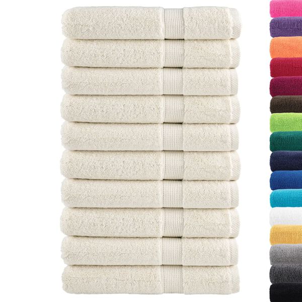 vidaXL Serviettes de qualit&eacute; sup&eacute;rieure SOLUND 10 pcs cr&egrave;me 600 g/m&sup2;