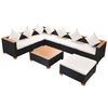 vidaXL Salon de jardin 8 pcs avec coussins r&eacute;sine tress&eacute;e noir