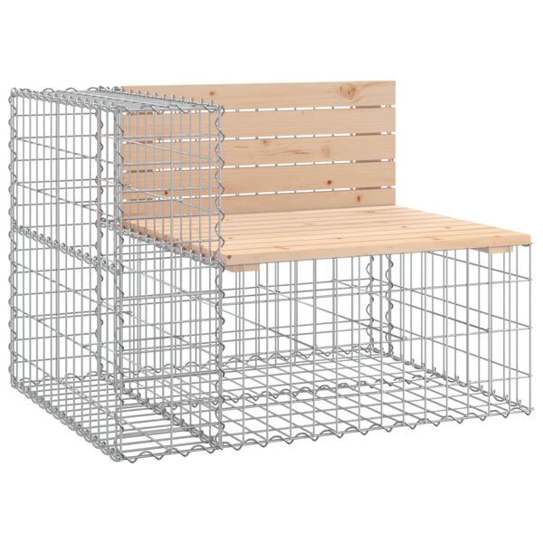 vidaXL Banc de jardin design gabion 184x71x65,5 cm bois massif de pin