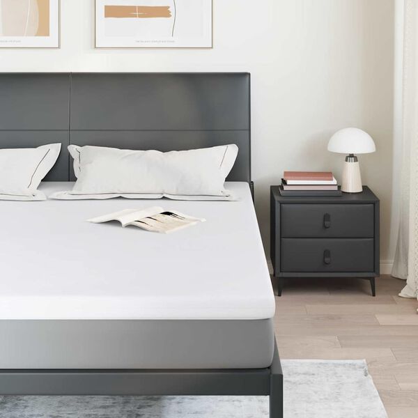 vidaXL Surmatelas Blanc 200 x 200 cm Tissu Jacquard