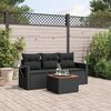 vidaXL Salon de jardin 4 pcs avec coussins noir r&eacute;sine tress&eacute;e