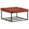 vidaXL Pouf Marron fonc&eacute; 80x80x43 cm Cuir v&eacute;ritable