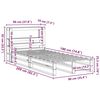 vidaXL Cadre de lit sans matelas cire marron 90x190 cm bois pin massif