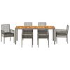 vidaXL Ensemble de salle &agrave; manger pour jardin 7 pcs Gris polyrotin