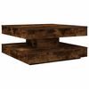 vidaXL Table basse rotative &agrave; 360 degr&eacute;s ch&ecirc;ne fum&eacute; 70x70x34,5 cm