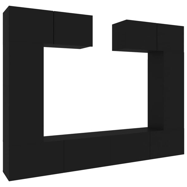 vidaXL Ensemble de meubles TV 6 pcs Noir Bois d'ing&eacute;nierie