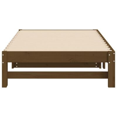 vidaXL Lit coulissant sans matelas marron miel 2x(75x190) cm