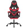 vidaXL Chaise de jeu avec repose-pied Noir et rouge Similicuir