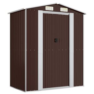 vidaXL Abri de jardin Marron fonc&eacute; 192x108x223 cm M&eacute;tal galvanis&eacute;