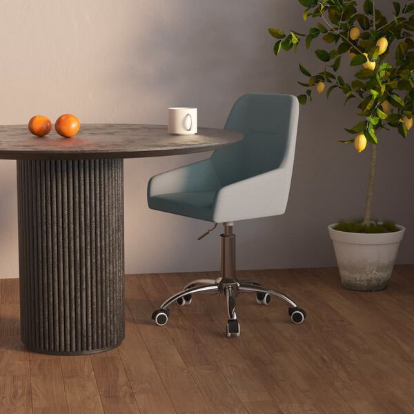 vidaXL Chaise pivotante de salle &agrave; manger Gris clair Tissu