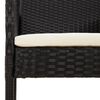 vidaXL Ensemble &agrave; manger de jardin avec coussins 3 pcs Noir