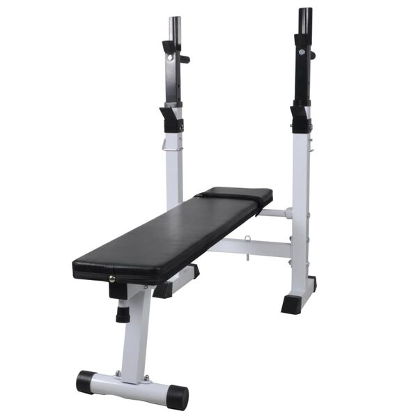 vidaXL Banc d'entra&icirc;nement avec support de poids jeu d'halt&egrave;res 120 kg