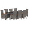 vidaXL Ensemble de salle &agrave; manger pour jardin 9 pc Gris polyrotin