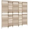 vidaXL Cloison de s&eacute;paration 5 panneaux beige r&eacute;sine tress&eacute;e