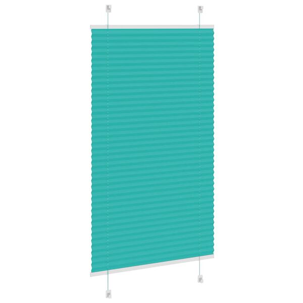 vidaXL Store pliss&eacute; vert p&eacute;trole 80x100 cm largeur du tissu 79,4 cm
