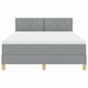 vidaXL Lit &agrave; ressort LED avec matelas Gris clair 160 x 200 cm tissu