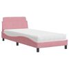 vidaXL Lit avec matelas Dover rose 80x200 cm velours