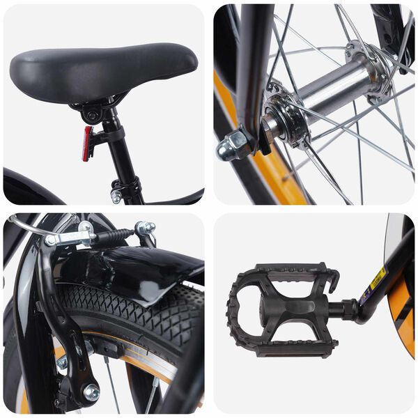 vidaXL V&eacute;lo pour Enfants 18 Pouces pour les 5-7 ans Orange Noir