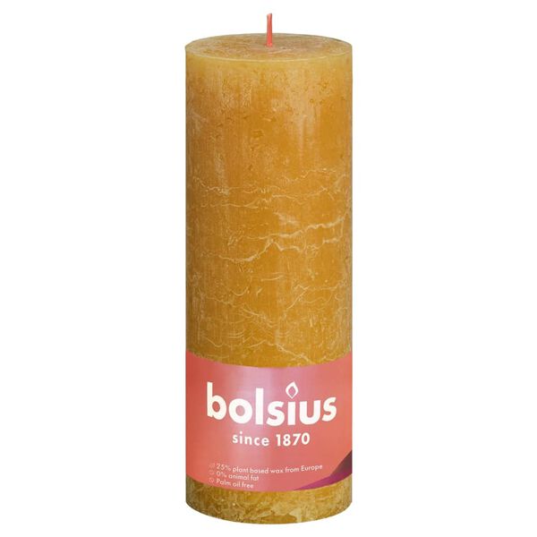 Bolsius Bougies pilier rustiques 4 pcs 190x68 mm Jaune nid d'abeilles