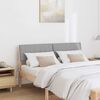 vidaXL T&ecirc;te de lit capitonn&eacute;e Gris clair 140 cm Pin massif