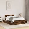 vidaXL Cadre de lit et t&ecirc;te de lit sans matelas ch&ecirc;ne fum&eacute; 90x200 cm