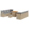 vidaXL Ensemble de canap&eacute; de jardin 11 pcs Beige polyrotin