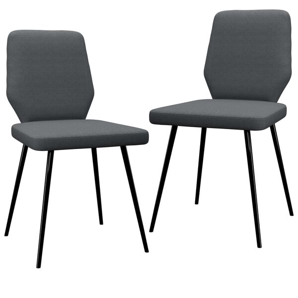 vidaXL Chaises &agrave; manger lot de 2 gris fonc&eacute; tissu