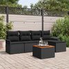 vidaXL Ensemble de canap&eacute; de jardin avec stockage 6 pcs Noir polyrotin
