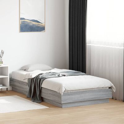 vidaXL Cadre de lit sans matelas sonoma gris 75x190 cm