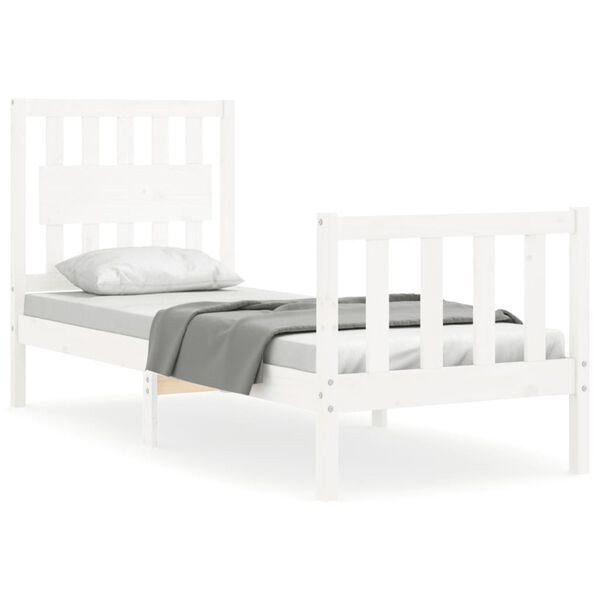 vidaXL Cadre de lit sans matelas blanc bois de pin massif