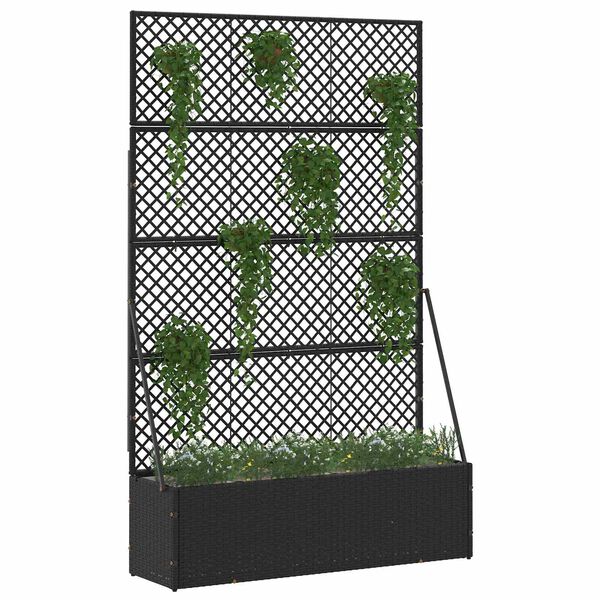 vidaXL Cache-pot de jardin Noir 105 x 30 x 170 cm M&eacute;tal