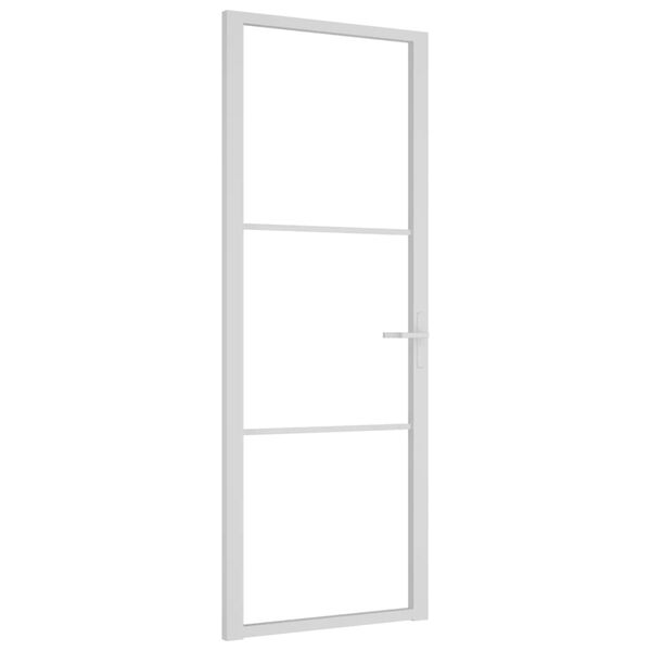 vidaXL Porte int&eacute;rieure 76x201,5 cm Blanc Verre ESG et aluminium