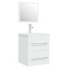 vidaXL Meuble lavabo avec bassin int&eacute;gr&eacute; Blanc Bois d'ing&eacute;nierie