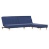 vidaXL Canap&eacute;-lit &agrave; 2 places avec repose-pied Bleu Tissu