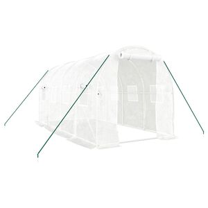 vidaXL Serre avec cadre en acier blanc 8 m&sup2; 4x2x2 m