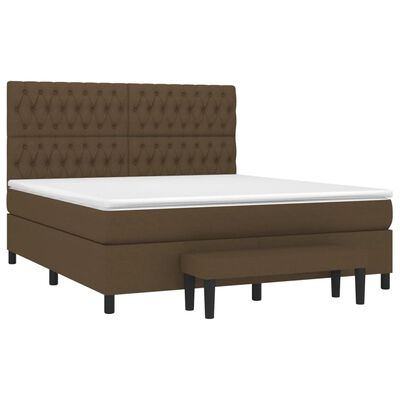 vidaXL Sommier à lattes de lit avec matelas Marron foncé 180x200 cm