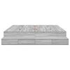 vidaXL Cadre de lit avec rangement avec tiroir Gris Sonoma 200 cm