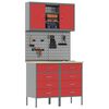 vidaXL Ensemble de placards de travail avec tiroir 5 pcs Rouge
