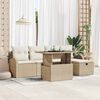 vidaXL Ensemble de canap&eacute; de jardin 6 pcs Beige Poly rotin