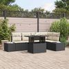 vidaXL Ensemble de canap&eacute; de jardin 6 pcs Noir Poly rotin