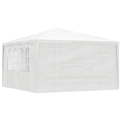 vidaXL Tente de réception avec parois latérales 4x4 m Blanc 90 g/m²