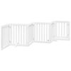 vidaXL Barri&egrave;re pour chiens et porte 6 panneaux blanc bois de peuplier