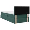 vidaXL Lit avec rangement et LED Vert fonc&eacute; 90 x 190 cm Velours