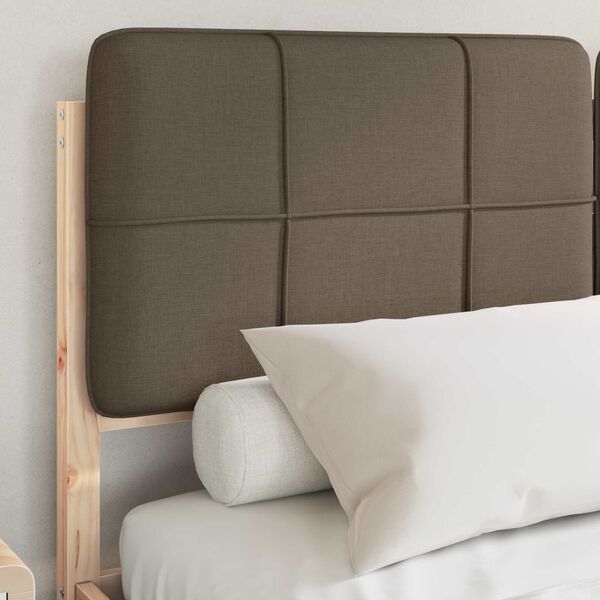 vidaXL Cadre de lit avec t&ecirc;te de lit rembourr&eacute;e Taupe 160 x 200 cm